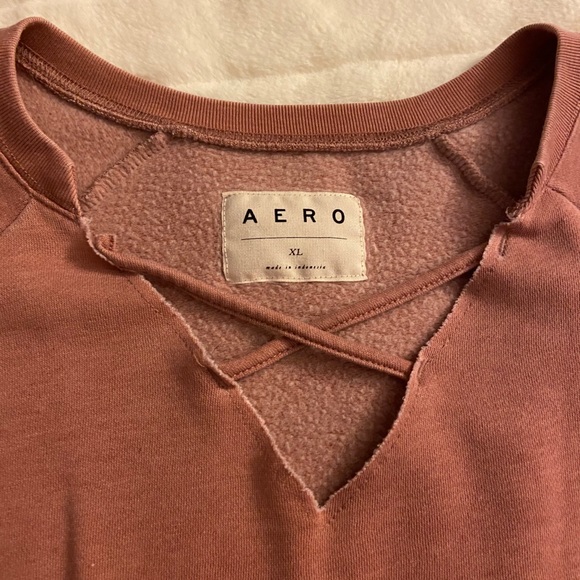 Aeropostale Criss Cross Crewneck Sweatshirt - Picture 2 of 6